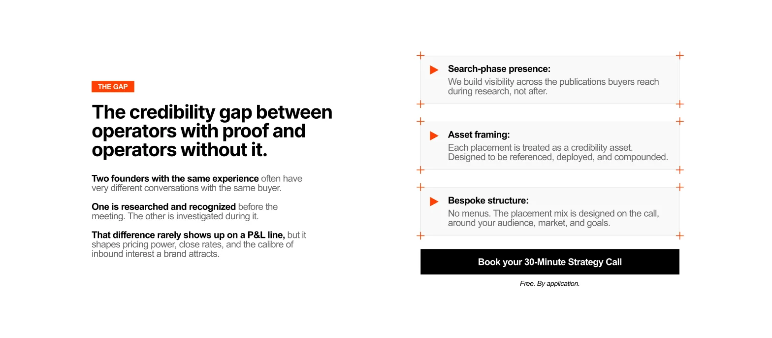 The gap section of Dillon Kivo's landing page